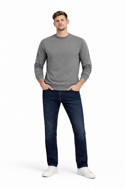 Erkek Bisiklet Yaka Regular Fit 3 İplik Pamuklu Antrasit Sweatshirt