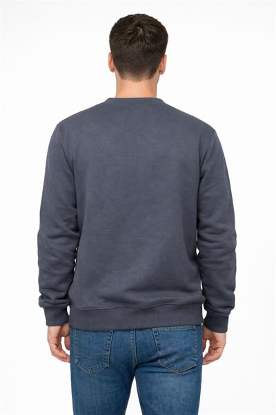 Erkek Bisiklet Yaka Regular Fit 3 İplik Pamuklu Füme Sweatshirt