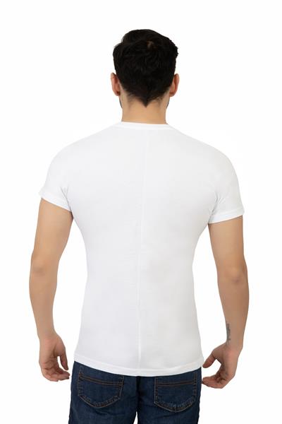 Erkek Bisiklet Yaka Regular Fit Basic Tişört Beyaz