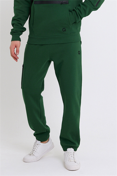 Erkek Fermuar Detaylı Eşofman Altı Yeşil