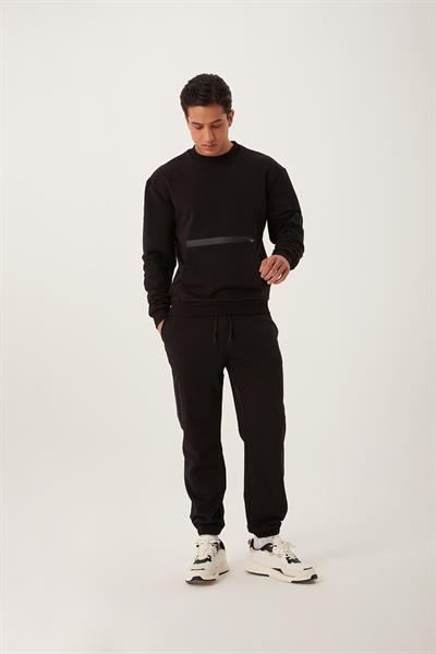 Erkek Fermuar Detaylı Sweatshirt Siyah