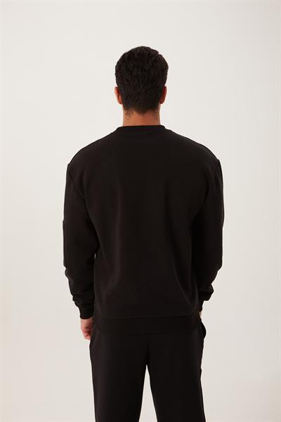 Erkek Fermuar Detaylı Sweatshirt Siyah