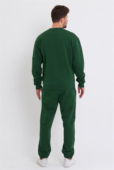 Erkek Fermuar Detaylı Sweatshirt Yeşil