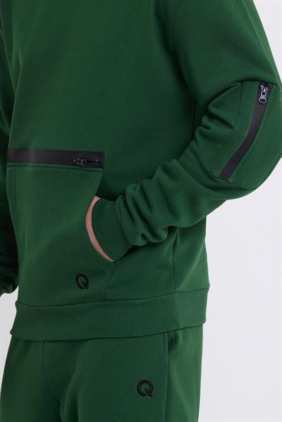 Erkek Fermuar Detaylı Sweatshirt Yeşil