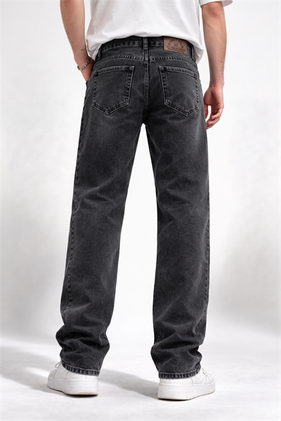 Erkek Füme Yıkamalı Baggy Fit Kot Pantolon