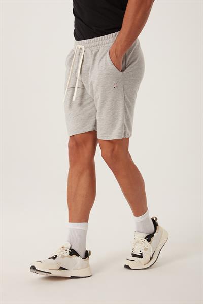 Erkek Gri Melanj Basic Lastikli Bağcıklı Regular Fit Şort