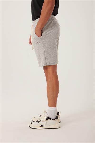 Erkek Gri Melanj Basic Lastikli Bağcıklı Regular Fit Şort