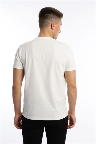 Erkek Golf Nakışlı Regular Fit Basic Tişört Beyaz