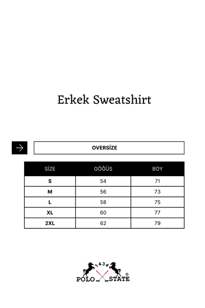 Erkek Kapüşonlu Renk Bloklu Baskılı Sweatshirt – Pamuklu Oversize Hoodie
