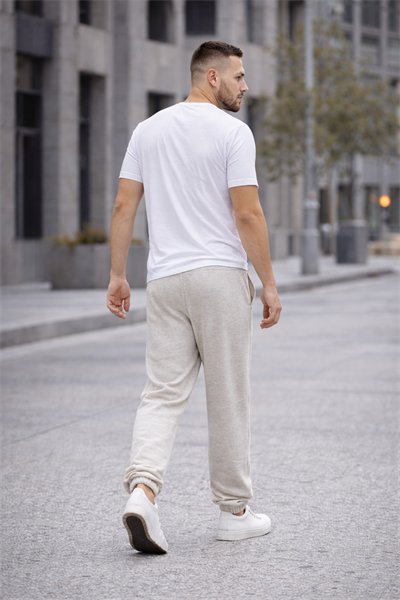 Erkek Kar Melanj Jogger Eşofman Altı – Lastikli Paça Rahat Kalıp