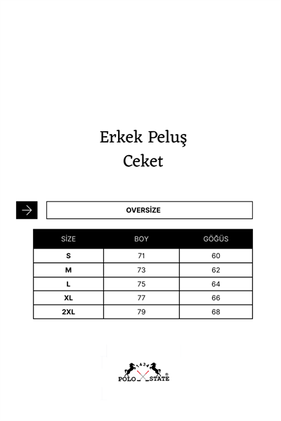 Erkek Oversize İçi Polarlı Peluş Sherpa Ceket Mint