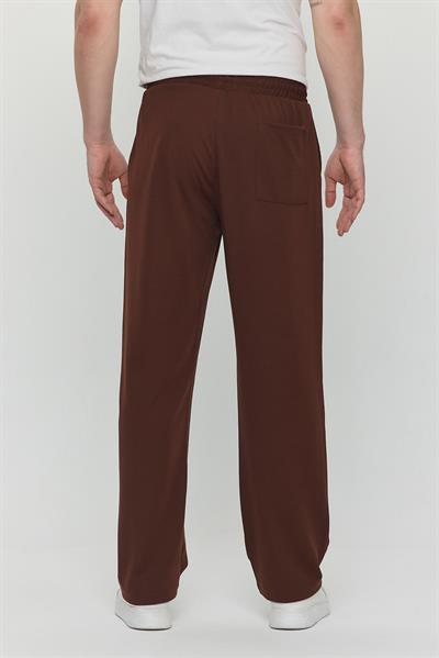 Erkek Palazzo Baggy Rahat Pantolon Kahverengi