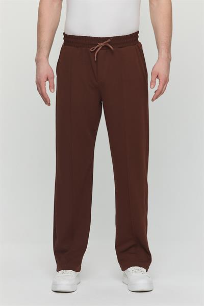 Erkek Palazzo Baggy Rahat Pantolon Kahverengi