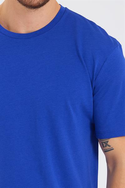Erkek Pamuk Modal Oversize T-shirt Saks