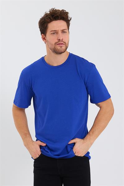 Erkek Pamuk Modal Oversize T-shirt Saks