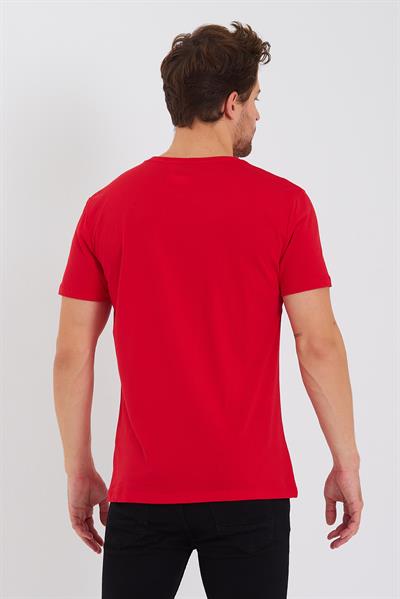 Erkek Pamuk Modal Regular Fit T-shirt Kırmızı