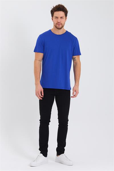 Erkek Pamuk Modal Regular Fit T-shirt Saks