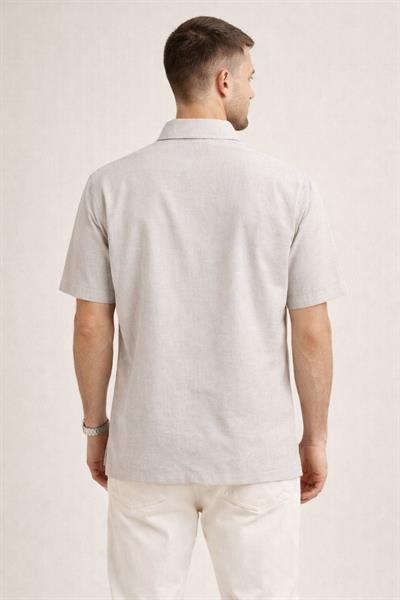 Erkek Pamuklu Taş Kısa Kollu Regular Fit Gömlek