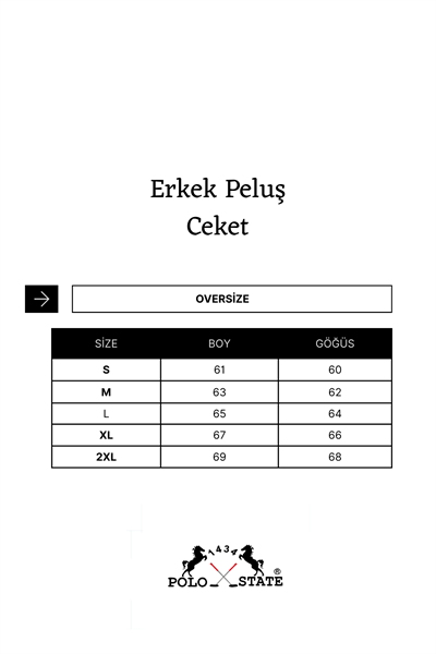 Erkek Peluş Cep Detaylı Çıt Çıt Kapamalı Sherpa Ceket Petrol