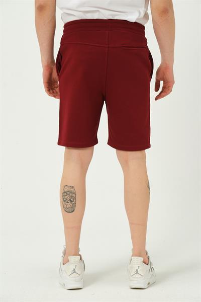 Erkek Regular Fit 3 İplik Kumaş Şort Bordo