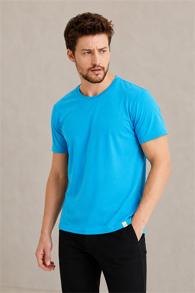 Erkek Regular Fit Bisiklet Yaka Basic 5li Tişört Paketi – Siyah-Beyaz-Kırmızı-Mavi-İndigo
