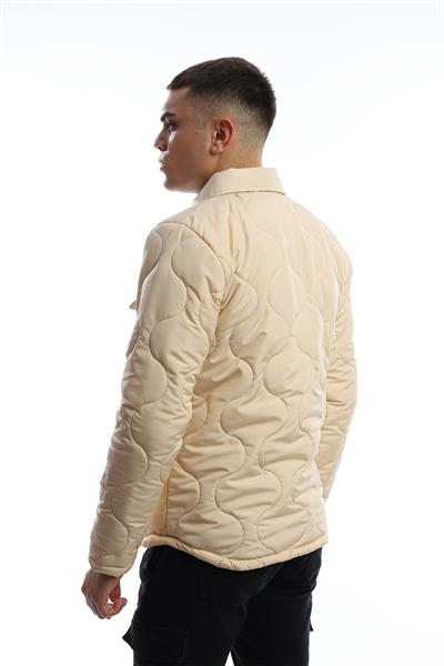 Erkek Regular Fit Kapitone Mont Ekru