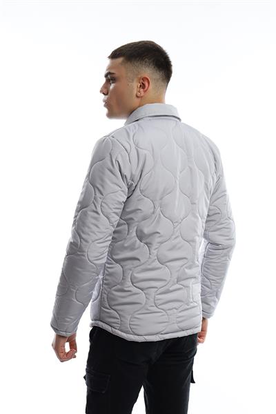 Erkek Regular Fit Kapitone Mont Gri