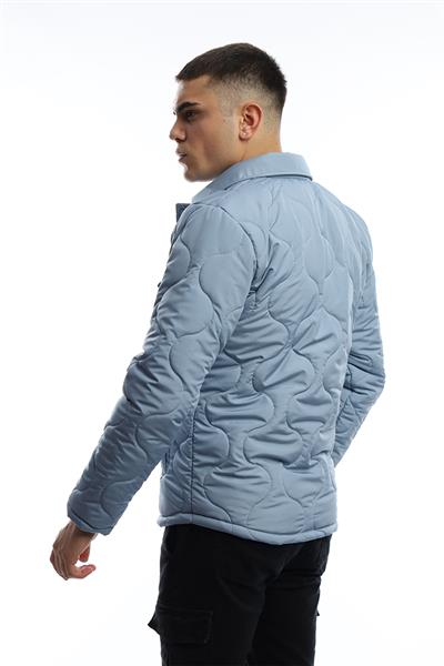 Erkek Regular Fit Kapitone Mont Mavi