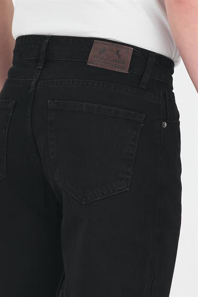 Erkek Siyah Yıkamalı Baggy Fit Kot Pantolon