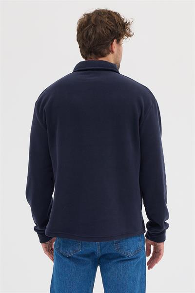 Erkek Tüylenme Yapmayan Soğuk Geçirmez Sweatshirt Lacivert