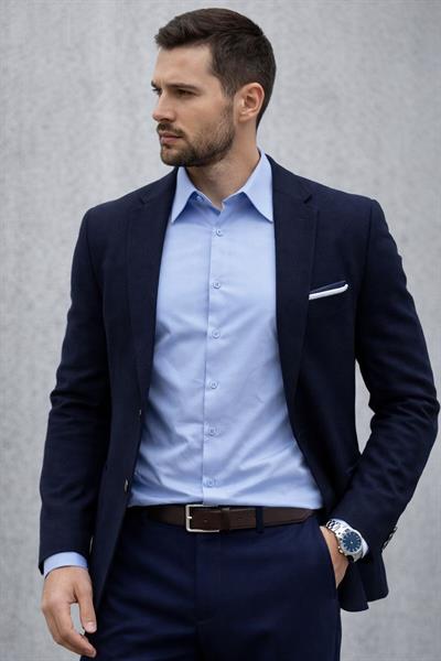 Erkek Uzun Kollu Regular Fit Pamuklu Kolay Ütülenebilir Oxford Gömlek