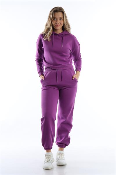 Kadın 3 İplik Eşofman Takımı Mor