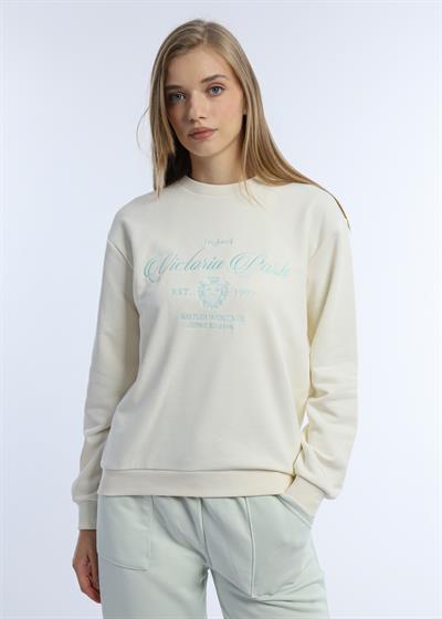 Kadın 3 İplik Şardonsuz United Kingdom Nakışlı Sweatshirt Mint