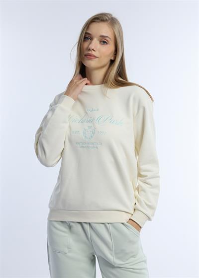 Kadın 3 İplik Şardonsuz United Kingdom Nakışlı Sweatshirt Mint