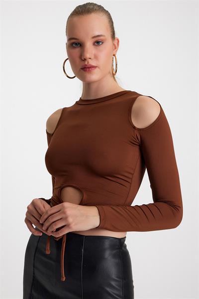 Kadın Allegro Crop  Kahverengi