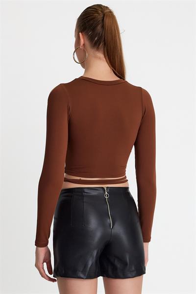 Kadın Allegro Crop  Kahverengi