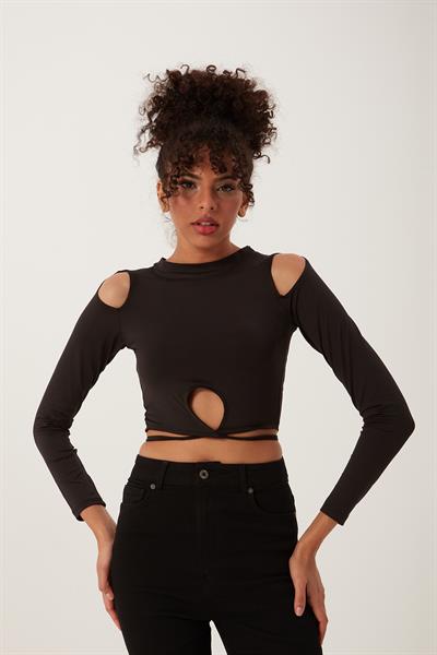 Kadın Allegro Crop  Siyah