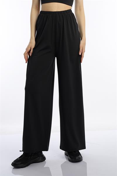 Kadın Allegro Kumaş Crop / Pantolon Takım Siyah