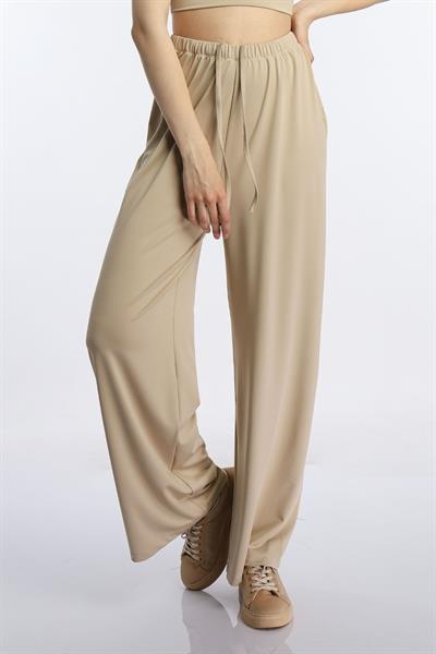 Kadın Allegro Kumaş Oversize Pantolon Vizon