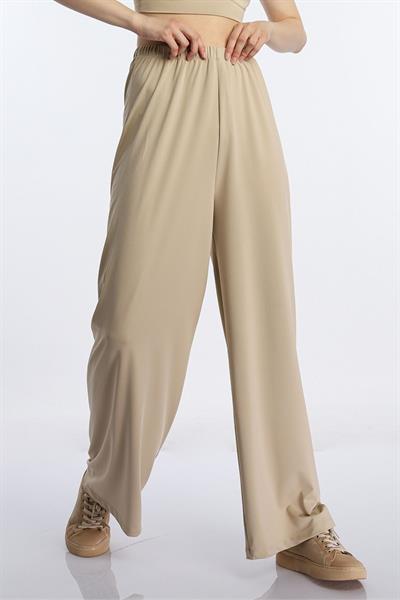 Kadın Allegro Kumaş Oversize Pantolon Vizon