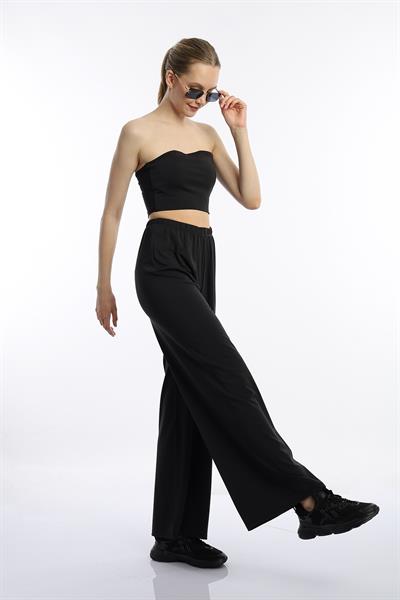 Kadın Allegro Kumaş Oversize Pantolon Siyah