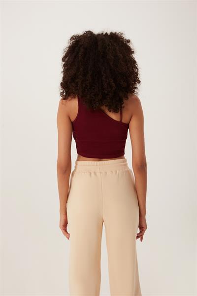 Kadın Askılı Crop Kaşkorse  Bordo