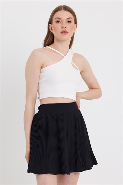 Kadın Askılı Crop Kaşkorse   Ekru