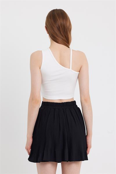 Kadın Askılı Crop Kaşkorse   Ekru