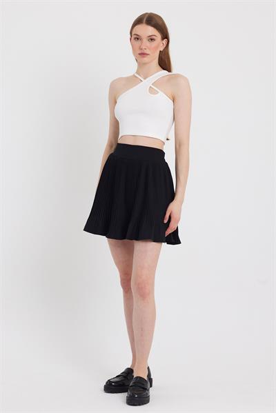 Kadın Askılı Crop Kaşkorse   Ekru