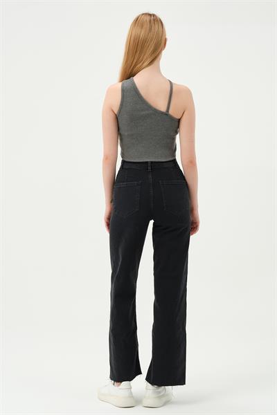 Kadın Askılı Crop Kaşkorse   Gri