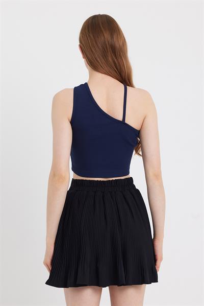 Kadın Askılı Crop Kaşkorse   Lacivert