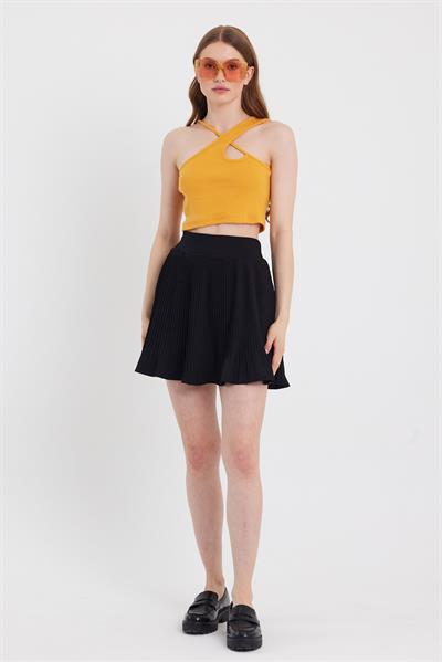 Kadın Askılı Crop Kaşkorse   Sarı