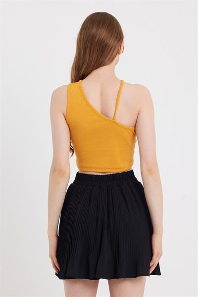 Kadın Askılı Crop Kaşkorse   Sarı