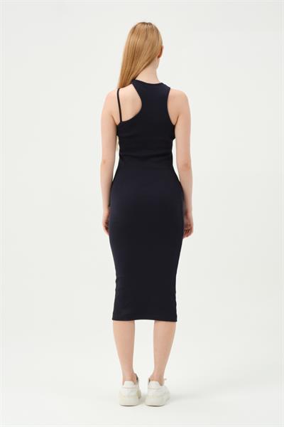 Kadın Askılı Elbise Kaşkorse   Lacivert